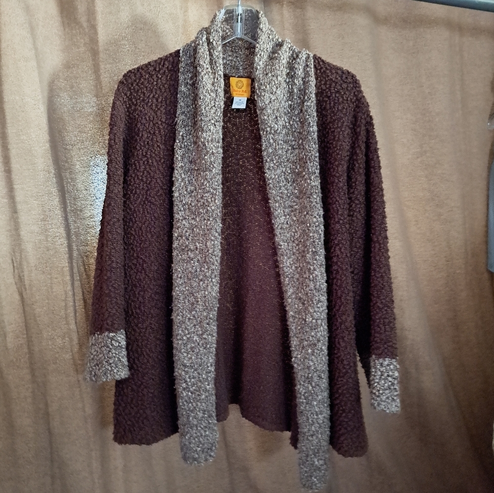Ruby Rd. Brown/Tan Cardigan sz 1X
